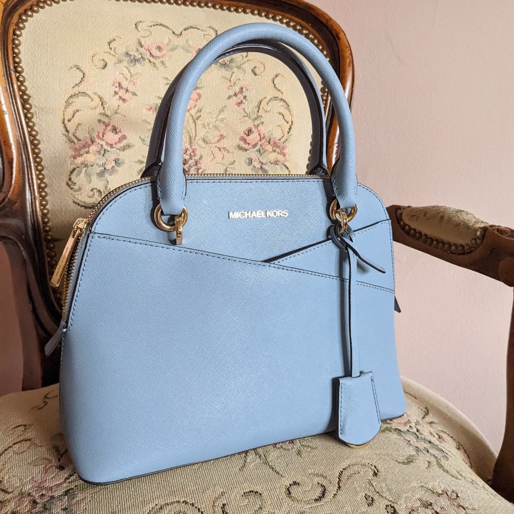 Michael Kors Jet Set Travel Medium Saffiano Leather Dome Satchel